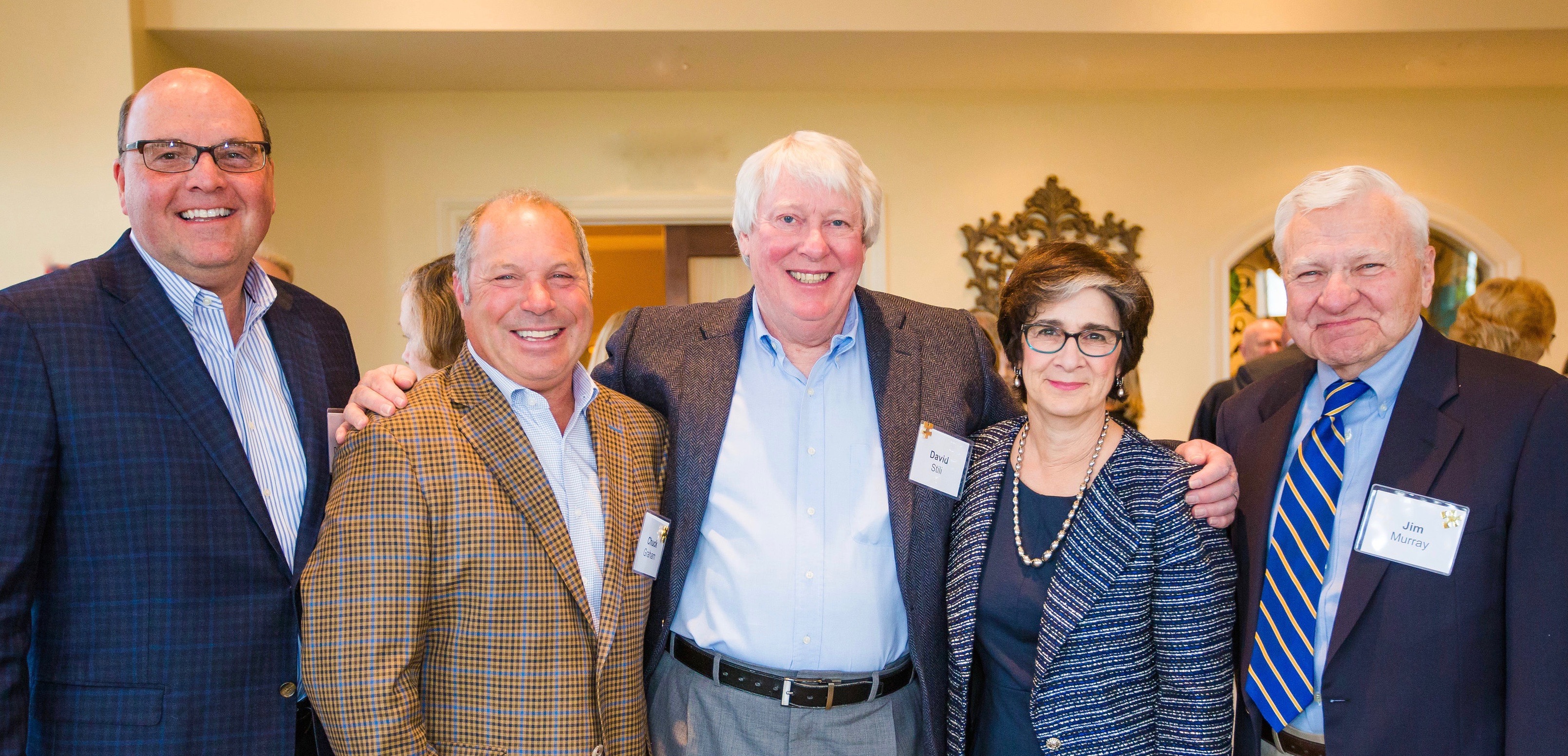 Golisano Foundation Trustees Phil DiPasquale, Chuck Graham, and David Still, Foundation Director Ann Costello, and Trustee Jim Murray at Golisano Autism Center joint board meeting, Apr 10, 2018.