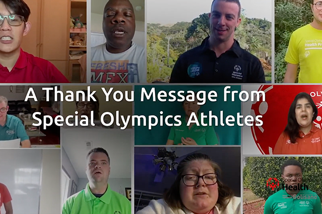 Special Olympics Athletes Thank Tom Golisano
