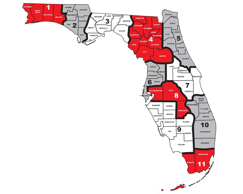 Southern Florida County site map