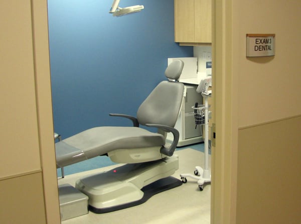 Dental chair at a dentist office