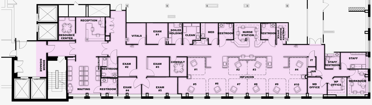 Blueprint of Medical Oncology Center at Niagara Falls Memorial Medical Center