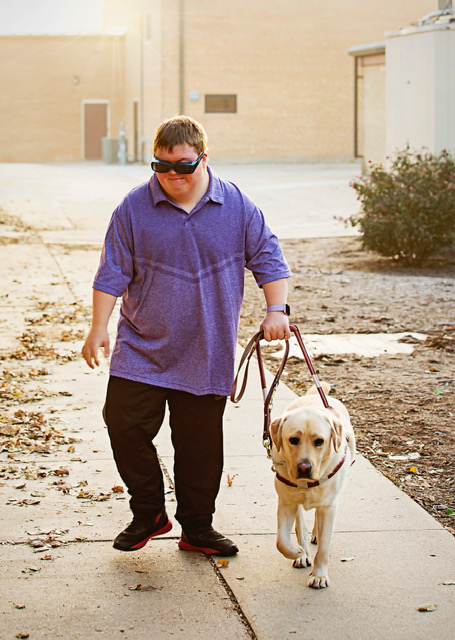 Ryan walking with his dog, Matty